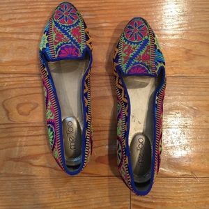 printed loafers